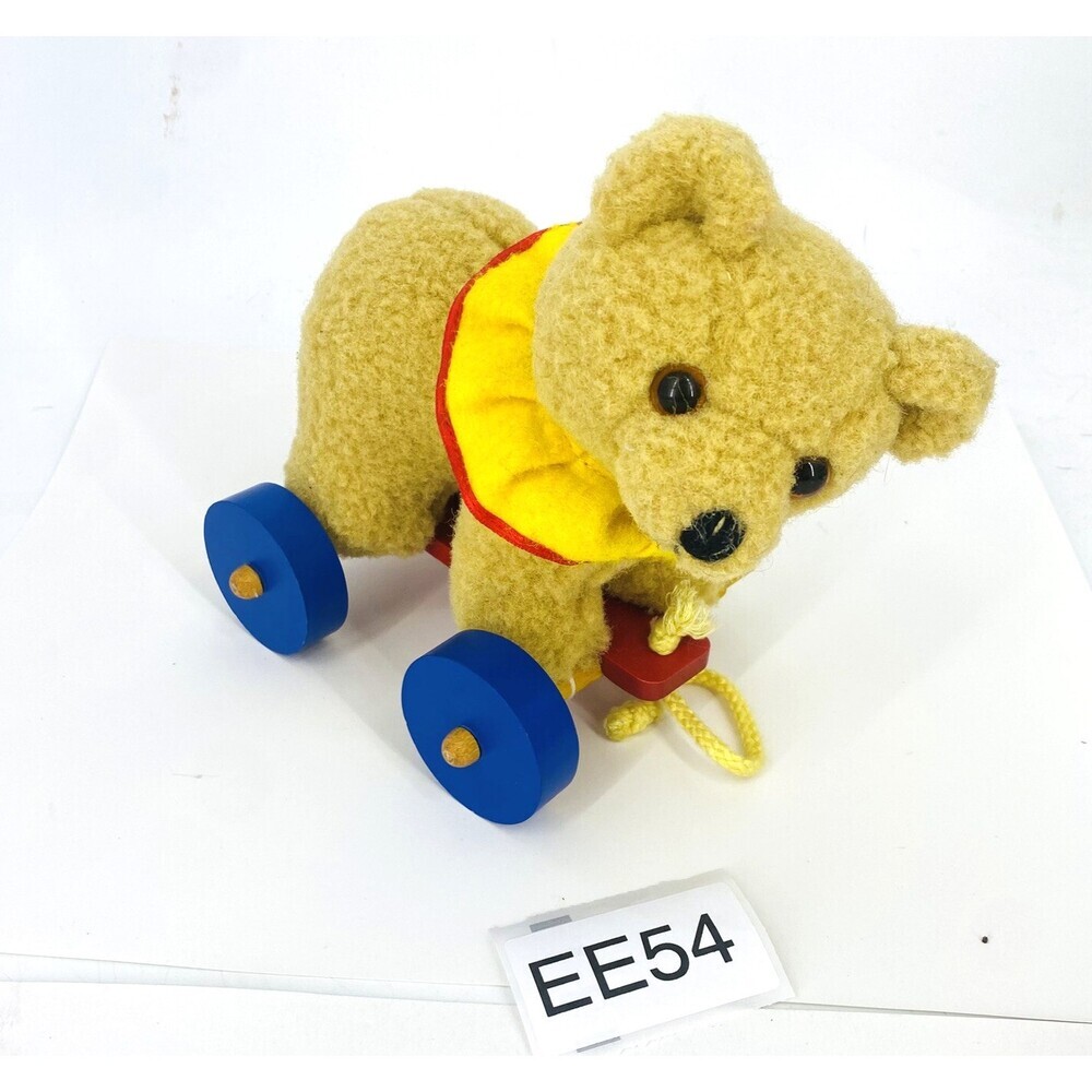 Vintage Applause "Bears in Toyland" Rolling Bear Toy Plush Bear on Wheels